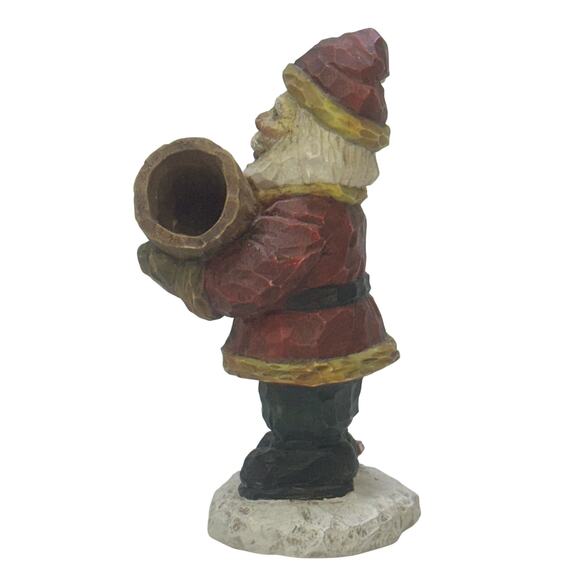 Craig Kirkwood for Demdaco Vintage 2002 Carved 4.75" Santa with Log and Cardinal - Picture 2 of 6